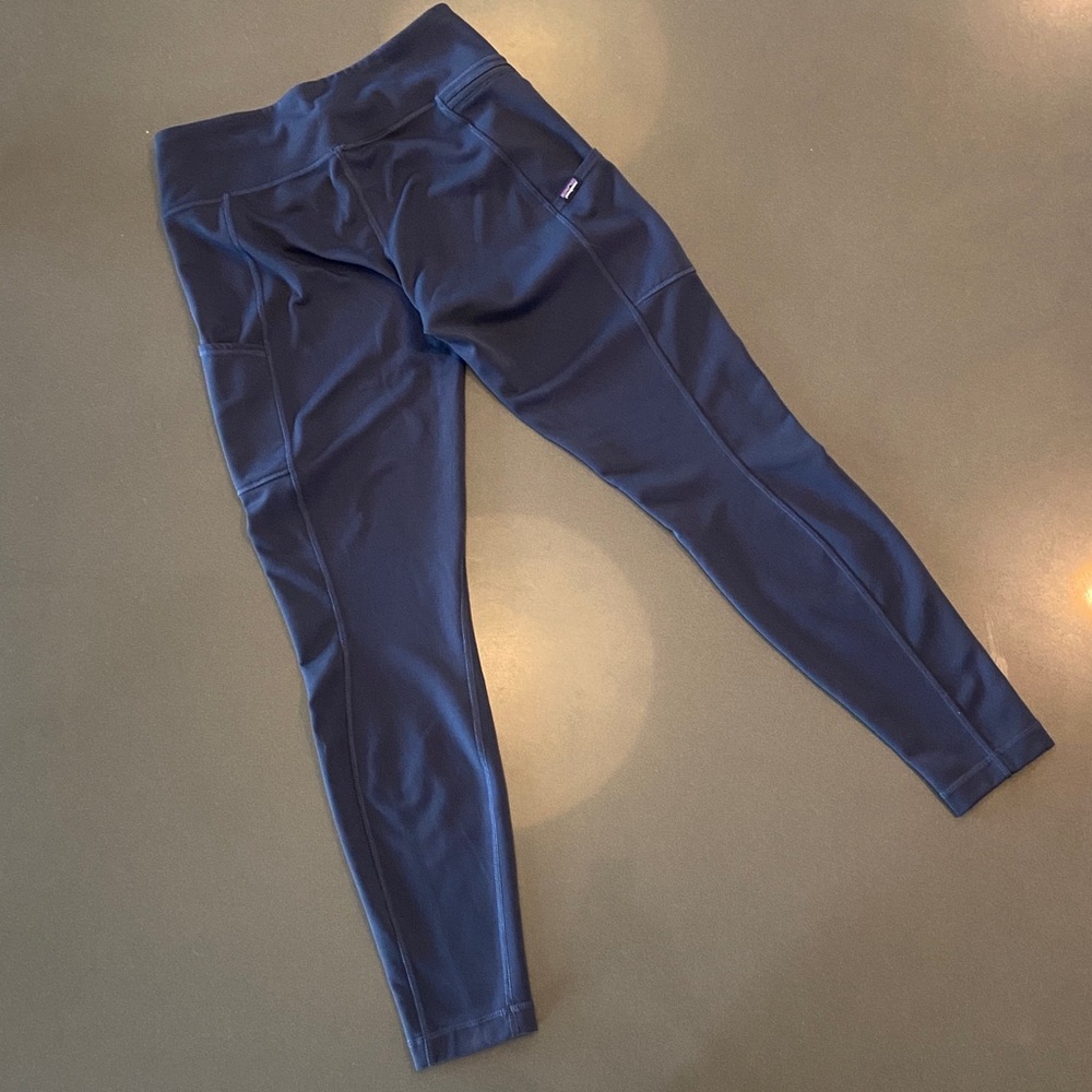 Patagonia Gray/Blue Worn Apparel leggings yoga pants